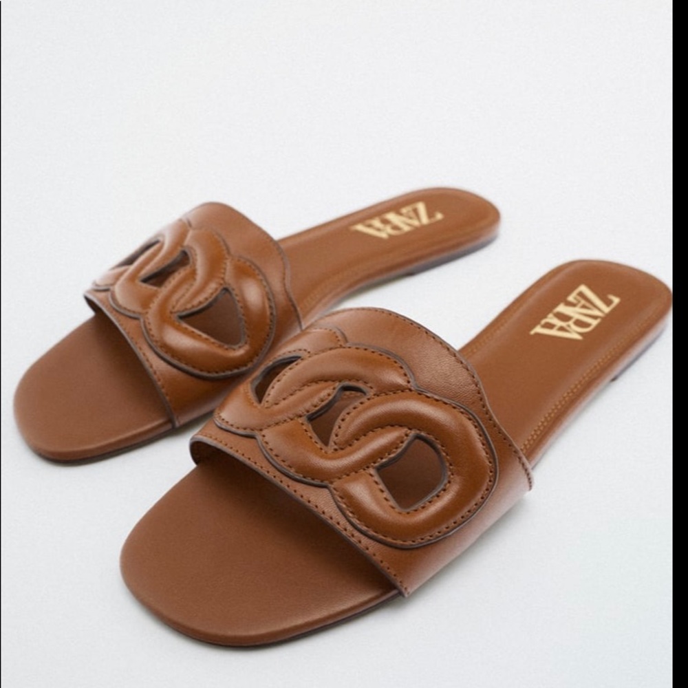 Zara brown leather sandals